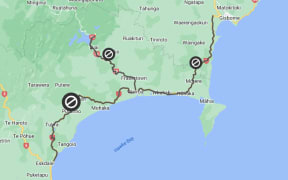 Part of State Highway 2 and SH38 were closed after heavy rain in Hawke's Bay caused flooding.