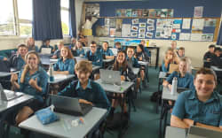 Year 9 students at Glendowie College, Auckland.