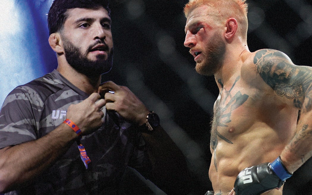 Arman Tsarukyan and Dan Hooker face off at UFC Fight Night. Graphic: Liam K. Swiggs