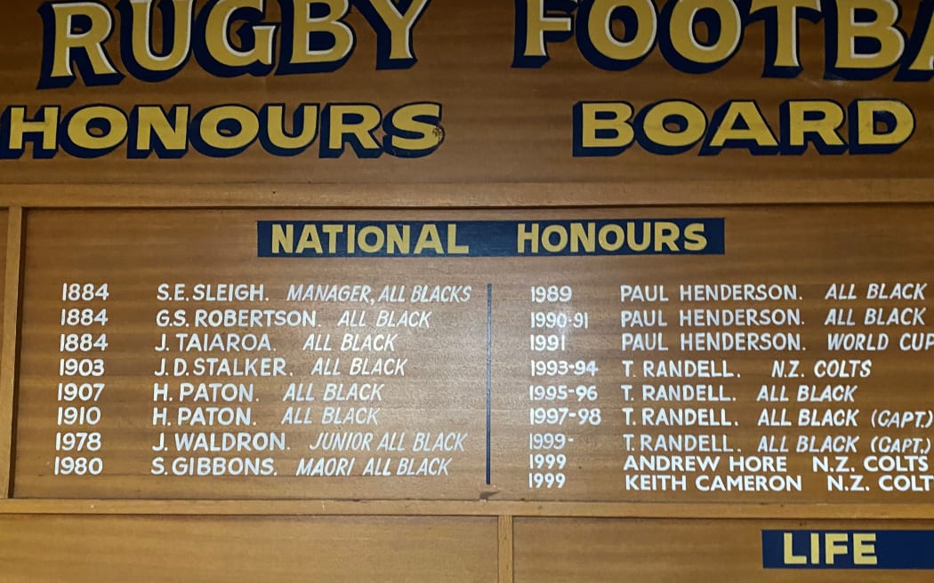 Dunedin Rugby Club honours board