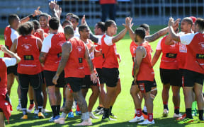 Tonga Rugby league training, Mt Smart Stadium.