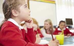 Female Elementary Pupil Working At Desk