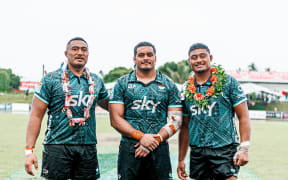 Moana Pasifika players in Tonga during the 4 May 4, 2024 clash against the Highlanders.