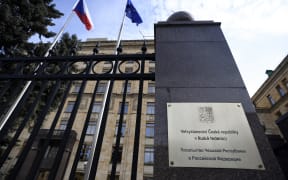 A view of the Czech embassy in Moscow on April 19, 2021.