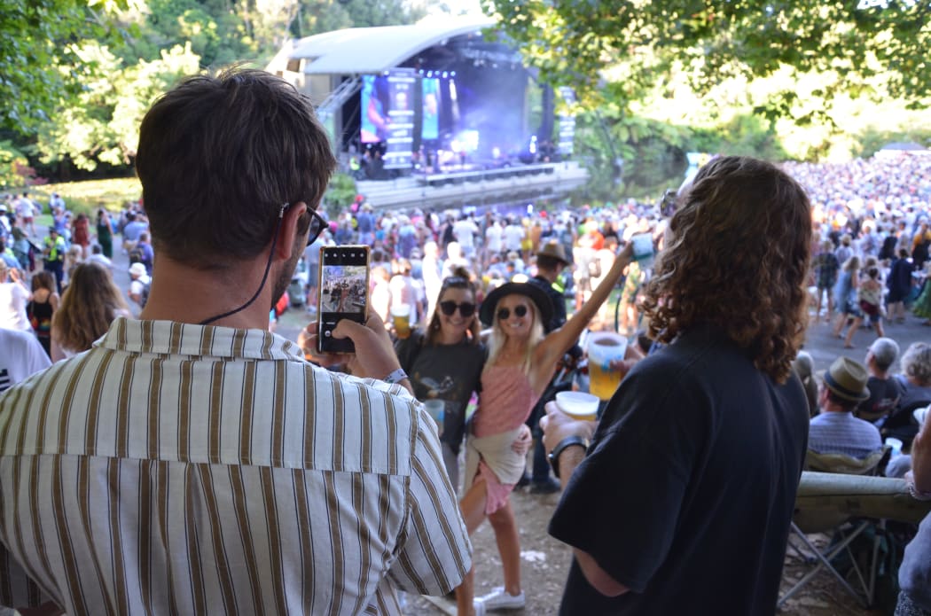 Selfies at the WOMAD 2020 main stage