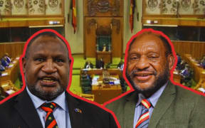 Prime Minister James Marape, left, defeated the no-confidence vote against him on Tuesday, 15 April 2025.