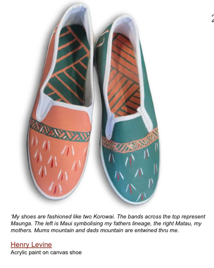 Shoes by the artist and prison Henry Levine.