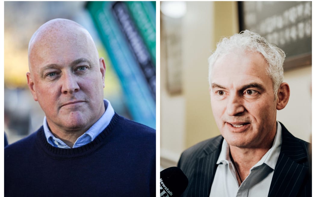 National Party leader Christopher Luxon (L) and Labour MP Stuart Nash (R).