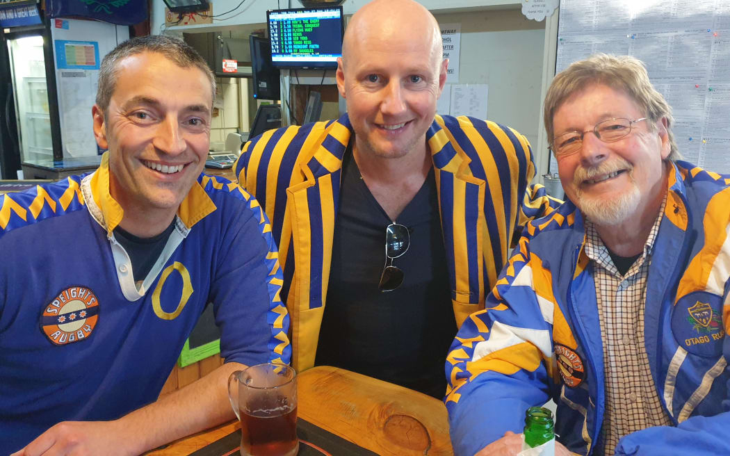 Otago fans from left,  Bruce Hurrell, Ben Ellis and Grant Ellis
