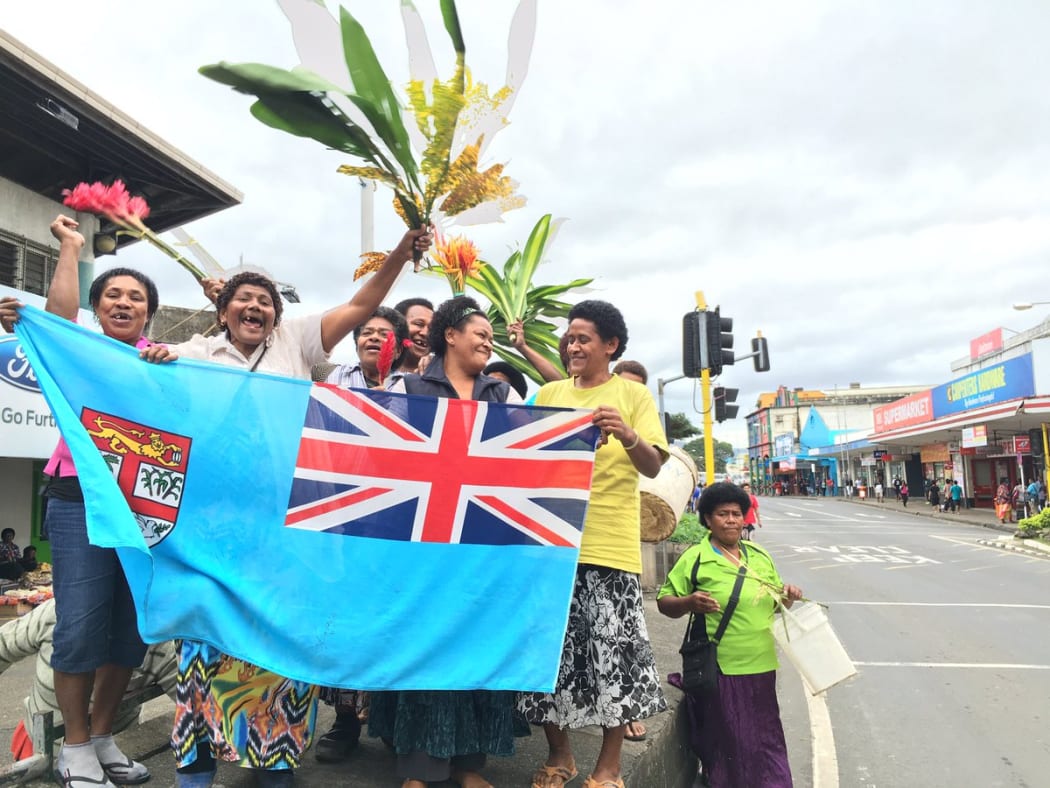 Fijians celebrate the country's first Olympic medal after its sevens team won gold.