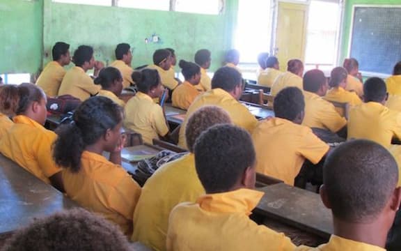 Solomon islands school children in class.
