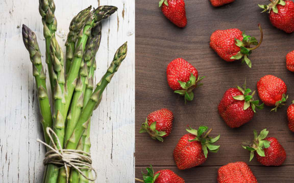 Asparagus and stawberries