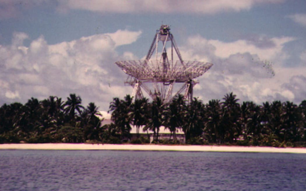 Roi-Namur, which was hit by storm-driven waves Saturday night causing serious flooding, houses some of the Reagan Ballistic Missile Test Site's most sophisticated missile and space tracking equipment, including the ALTAIR Radar, pictured.