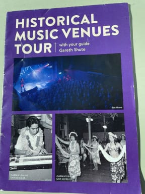 The cover of Auckland Live's Historical Music Venues Tour booklet