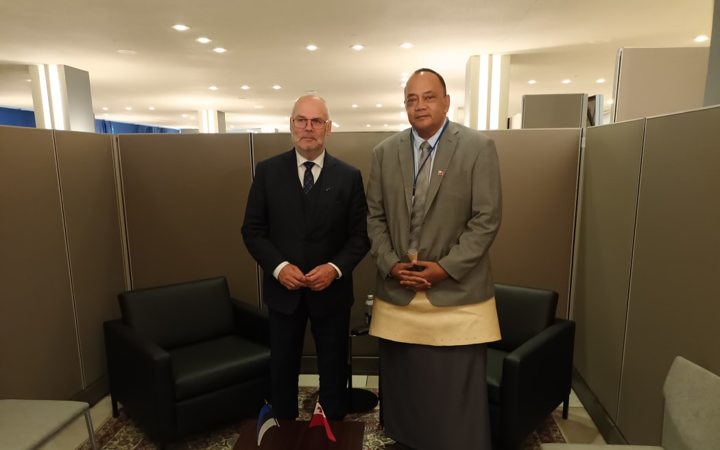 Hu'akavameiliku Siaosi Sovaleni met with the president of Estonia, Alar Karis, on the sidelines of the 78th Session of the United Nations General Assembly.