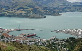 Lyttelton Harbour as seen from the Port Hills.