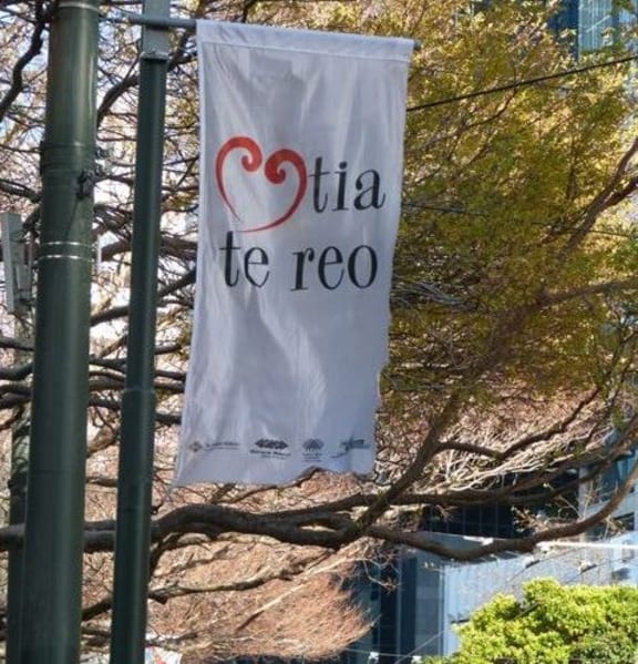 'Love the language' flags are flying in Wellington / Te Whanganui-a-Tara.