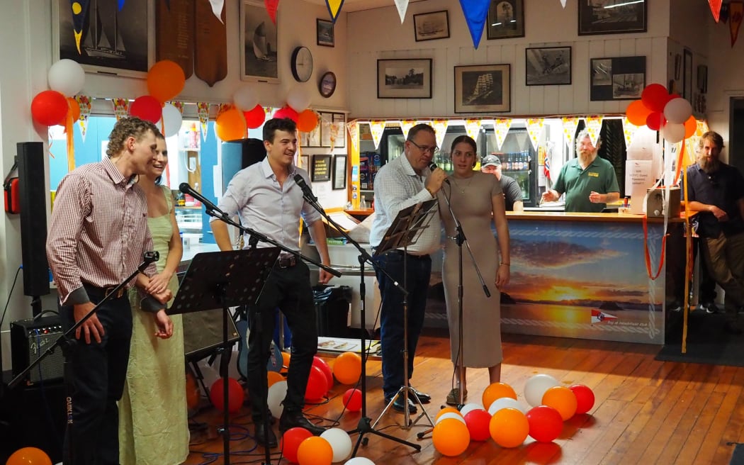 Members of the Cross whānau from Australia sing happy birthday for their Auntie Isey.