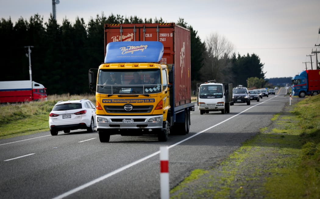 Traffic on SH1 north of Foxton.