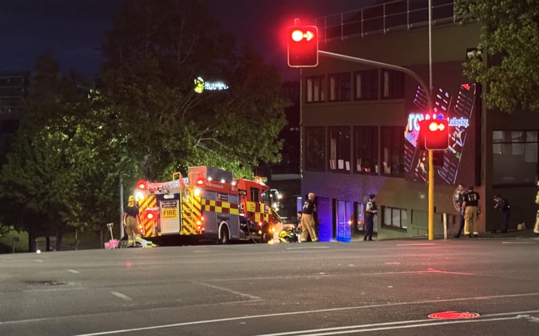 The aftermath of a scooter accident in central Auckland, November 2025.