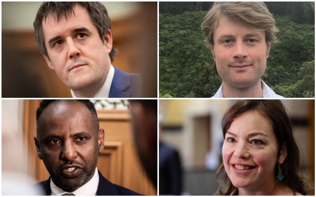 National's Chris Bishop, TOP's Ben Wylie-van Eerd, Labour's Ibrahim Omer and Greens Julie-Anne Genter.