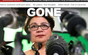 GONE: How stuff.co.nz reported the breaking news of Metiria Turei's resignation