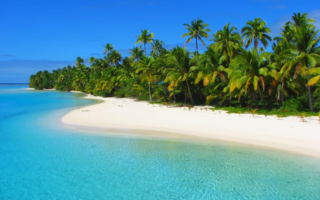 A beach in One Foot Island, Aitutaki, Cook Islands