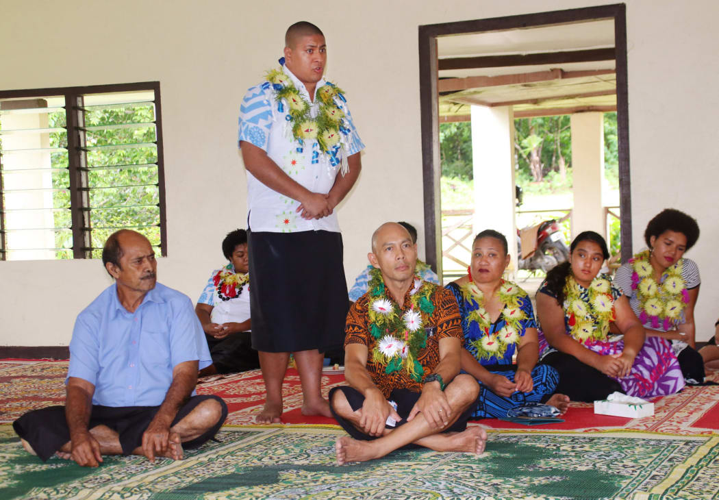 Broderick Mervyn, Team Leader of the Project addressing the Rotuman Chiefs