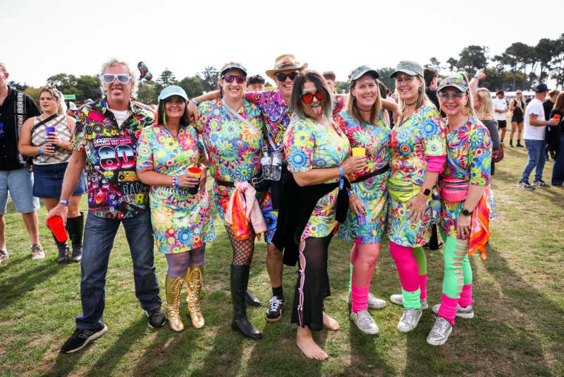 People dressed up for Electric Avenue.