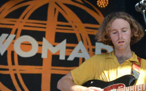 Soaked Oats lead singer Oscar Mein at WOMAD 2020