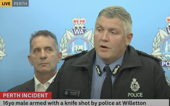 Perth law enforcement officials address media.