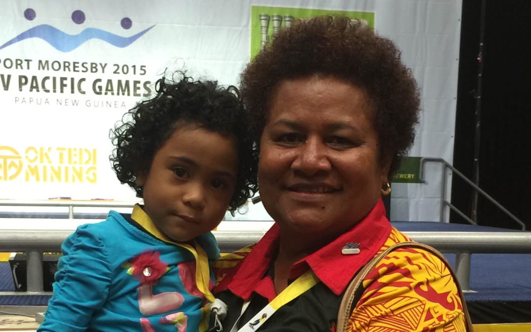 Chairperson of the Pacific Games organising committee, Emma Waiwai (right).