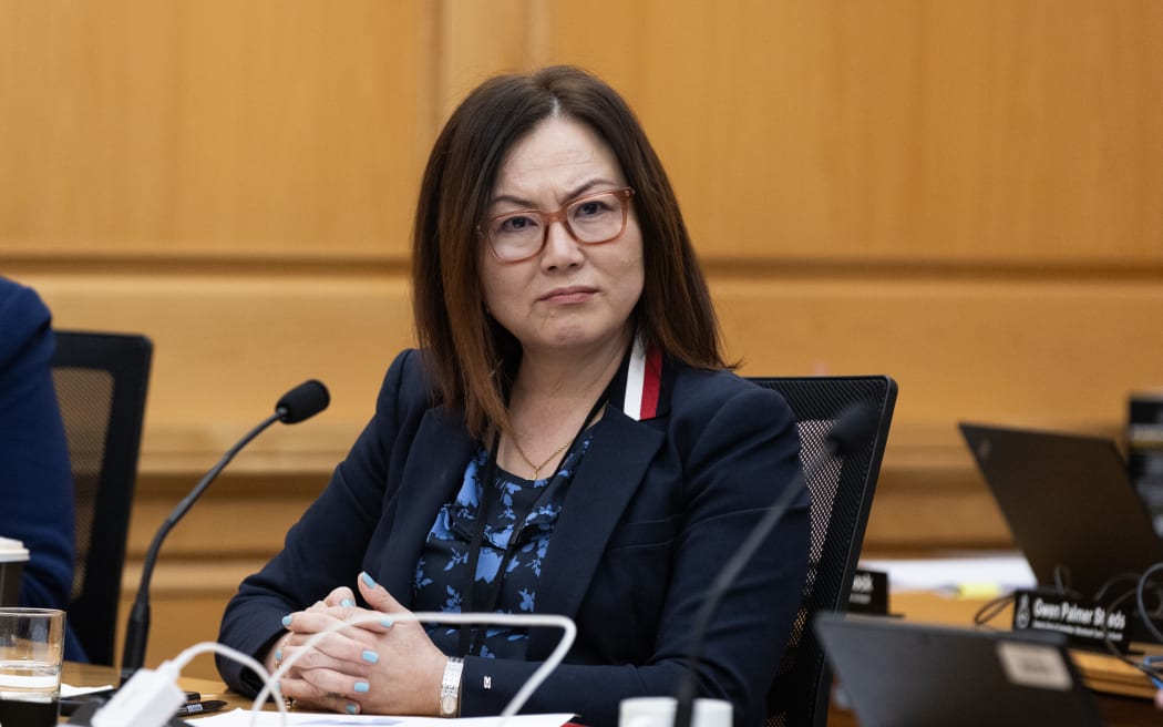 National Party MP Melissa Lee in Select Committees during the Estimates Hearings 2023.
