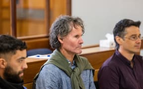 26022025 photo DAVID UNWIN / THE POST
Restore Passenger Rail protestors appear in Wellington District Court. Defendant Andrew Gerald Sutherland, 64.