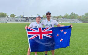 Hayden McKay (left) and Kiahi Horan (right) helped lead their team Mount Saint Mary's University to triumph in the USA Men's Premier 7's Championships.