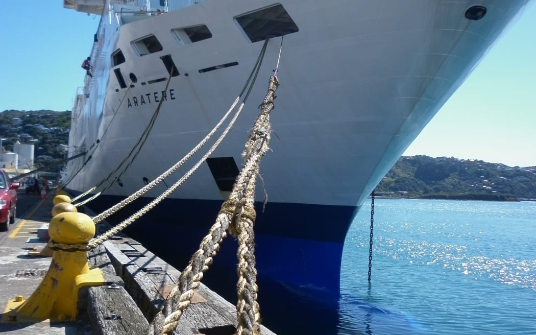 The new-look Aratere docked at Wellington.