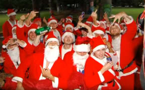 Members of Santarchy pose for a photo, Auckland 2005