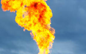 Gas burn or flare burn, offshore oil rig