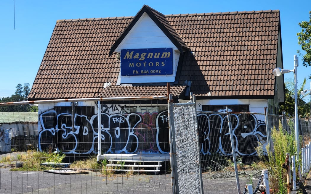 Derelict buildings near Point Chevalier's town centre.