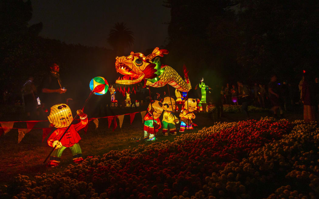 Handmade Chinese lanterns at the 2017 Chinese Lantern Festival at Auckland Domain, New Zealand.