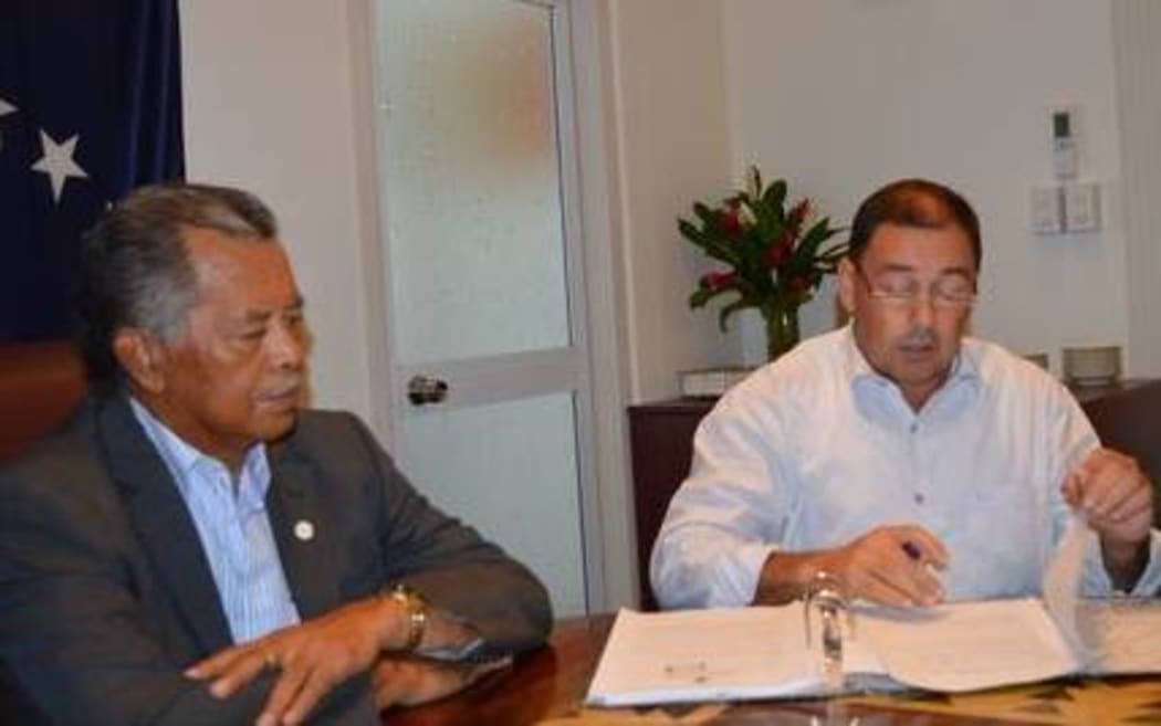 Cook Islands Prime Minister Henry Puna and his deputy Mark Brown.