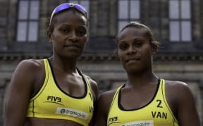 Vanuatu's Miller Pata and Linline Matauatu.