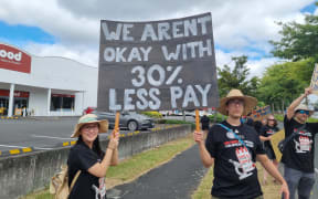 The picket outside Pathlab Hamilton on 5 February 2025, by Apex Union laboratory workers who are striking across the country for 48 hours (5 February and 7 February) - calling for pay parity with their hospital counterparts.