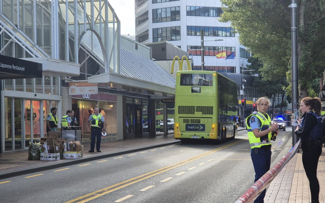 Person critically injured after being hit by bus in central Wellington.