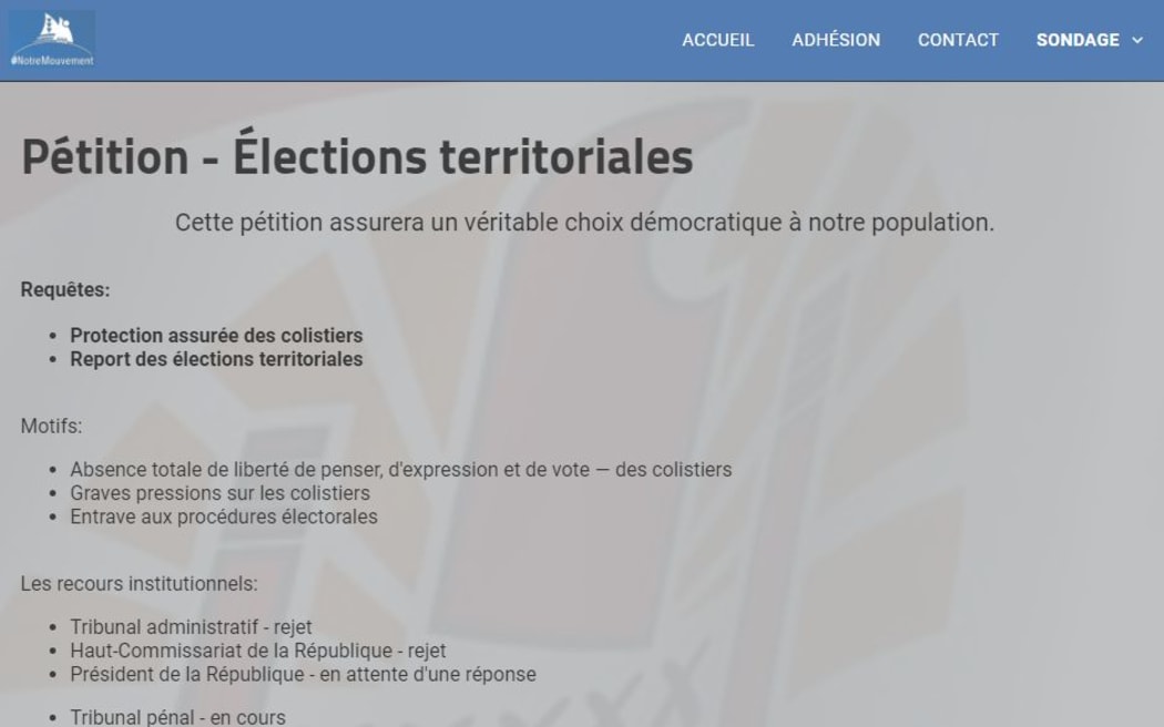 Our Movement in Tahiti calls for deferral of the election