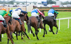 Stock image of horse racing