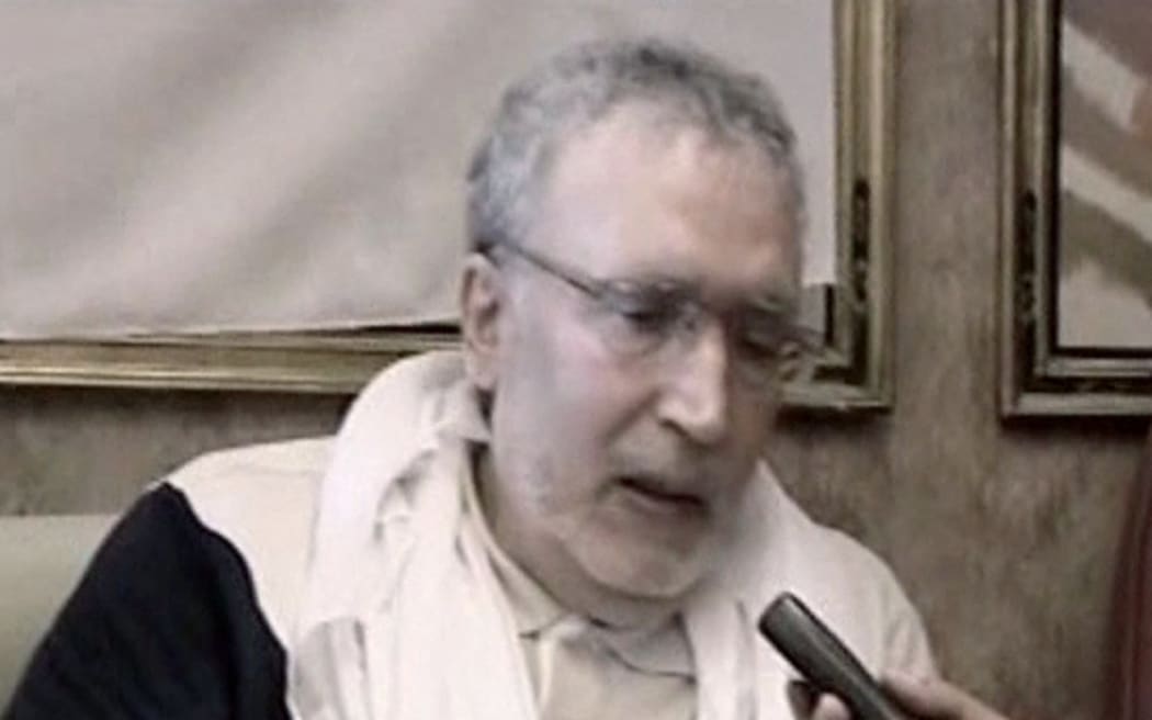 Lockerbie bomber Abdelbaset al-Megrahi giving an interview in Tripoli on 21 August, 2009.