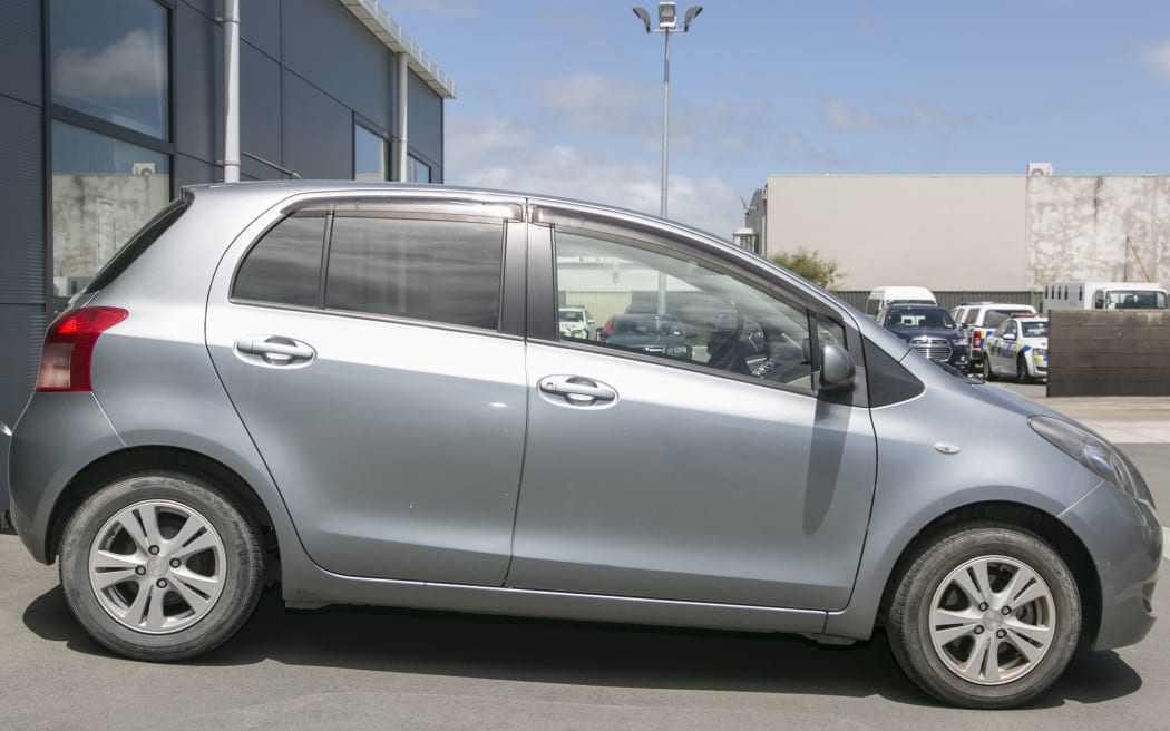 The silver toyota vitz, police are seeking sightings of.