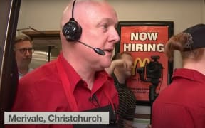 National leader Christopher Luxon works a shift at McDonald's Merivale