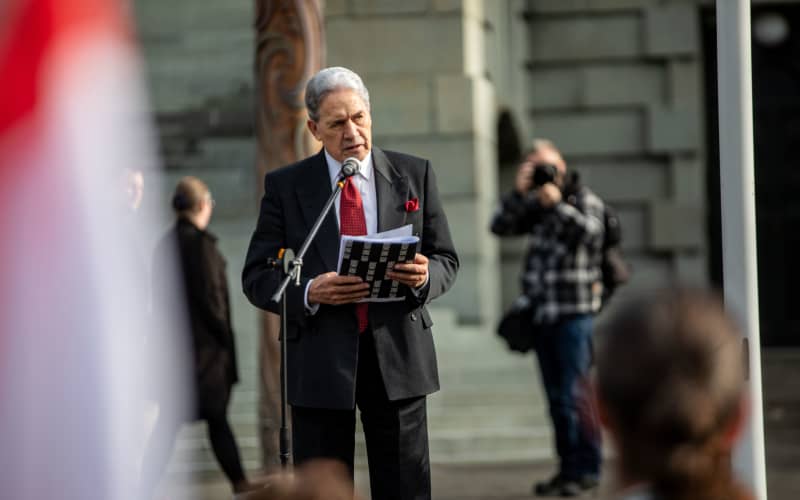 Winston Peters at the Health and Safety at Work rally